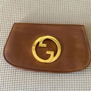 Gucci Tan Leather Bag with Gold Accents